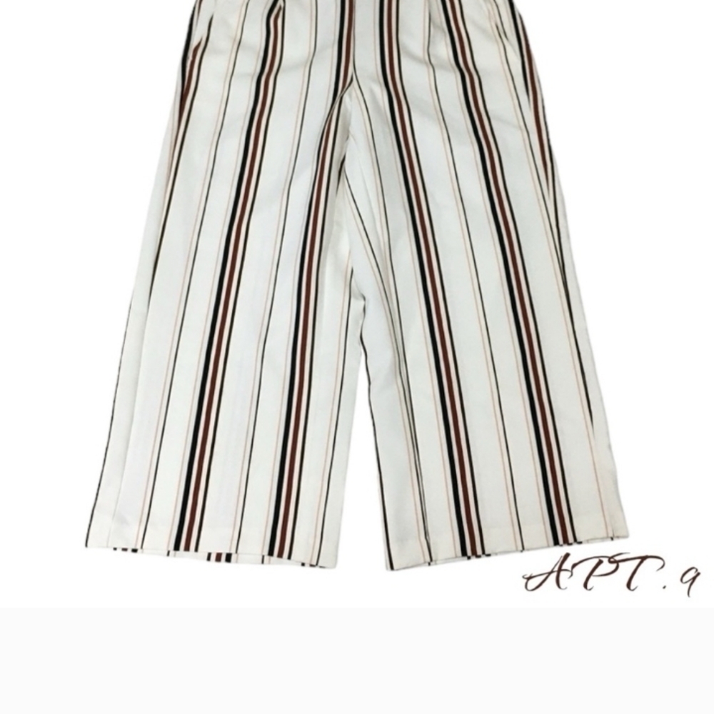 Apt. 9 Women's Wide Leg Striped Pants - Black, White, and Brown